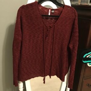 Lace up sweater